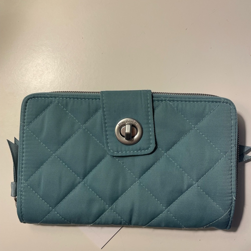 Vera Bradley Blue Oar Turnlock Wallet